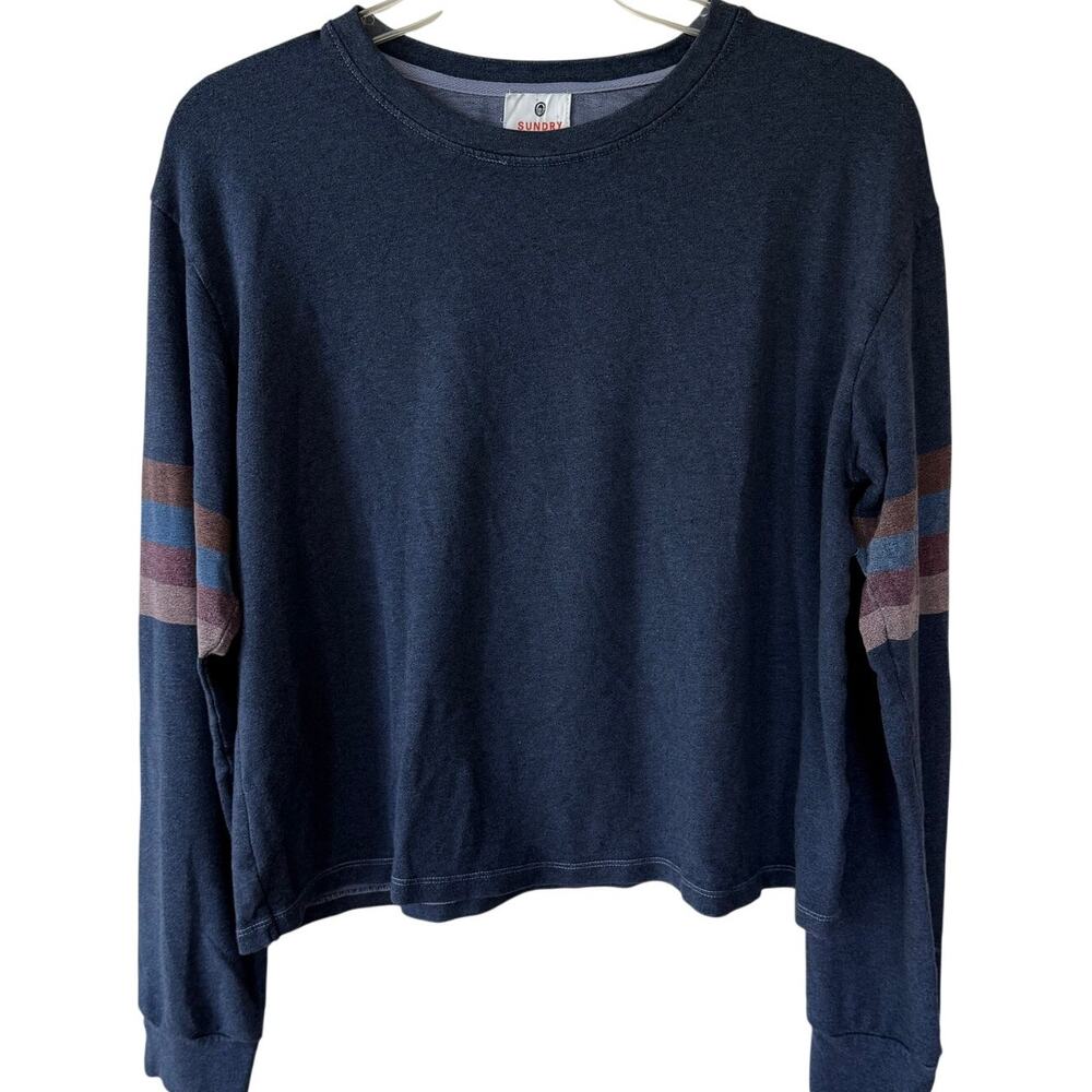 Sundry Size S pullover cropped lite sweater bluish gray